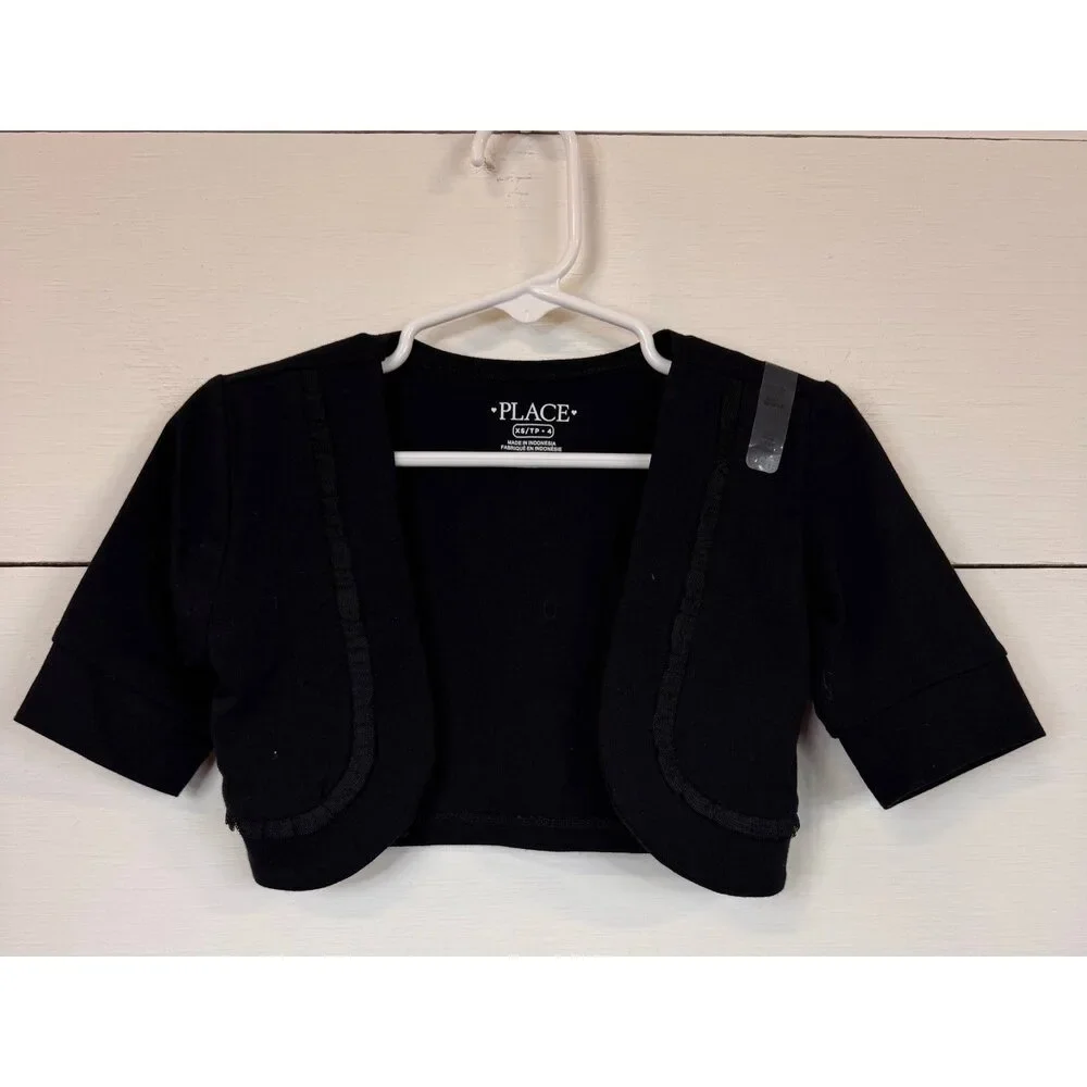 The Children's Place Black Mini Cardigan Girl's Size XS (4)